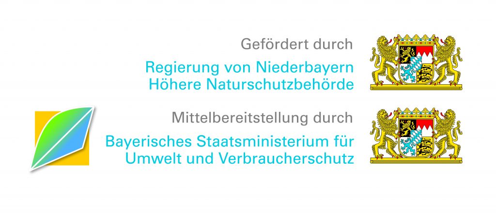 Gefördert durch Regierung von Niederbayern, Höhere Naturschutzbehörde. Mittelbereitstellung durch Bayerisches Staatsministerium für Umwelt und Verbraucherschutz.